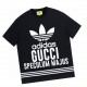 GucciSummer new Gucci  Adidas co-branded Shamrock logo letters printed round neck short-sleeved T-shirt, simple Logo logo exquisite upgrade, feel very comfortable Fashion and personality Super versatile good-looking aCol