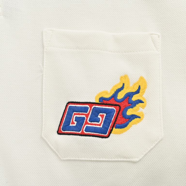 Gucci 24ss Dragon Year Limited Pocket Embroidery Polo Sleeve Short Sleeve GucciGucci 24ss Dragon Year Limited Pocket Embroidery Polo Short SleeveSpring and summer new dragon limited pocket embroidery polo using matte lin