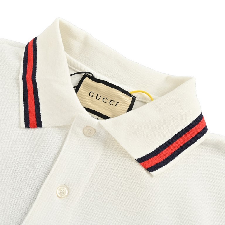 Gucci 24ss Dragon Year Limited Pocket Embroidery Polo Sleeve Short Sleeve GucciGucci 24ss Dragon Year Limited Pocket Embroidery Polo Short SleeveSpring and summer new dragon limited pocket embroidery polo using matte lin