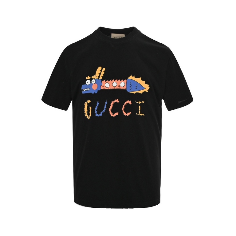 GucciGucci 24ss Year of the Dragon Collection Printed Short SleeveSynchronized with the official website, counter cotton fabric! Skin comfortable, durable and good to wear, classic simple logo design, the original craft 