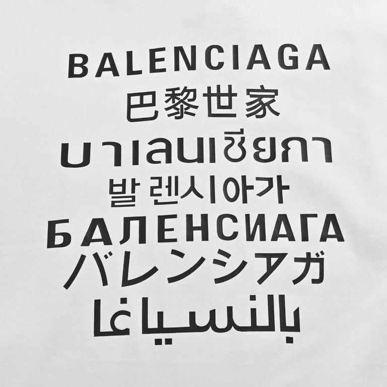 BalenciagaParisian 22ss Seven Languages Print Short SleeveThe fabric is made of 270 grams of combed cotton, custom 1  1 thread, clothing two times at the wash, the fabric is comfortable and skin-friendly, no strange feel