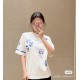 Burberry Burberry Micro Label Embellished Rose Printed Loose Fit T-Shirt Model's Body Shown#