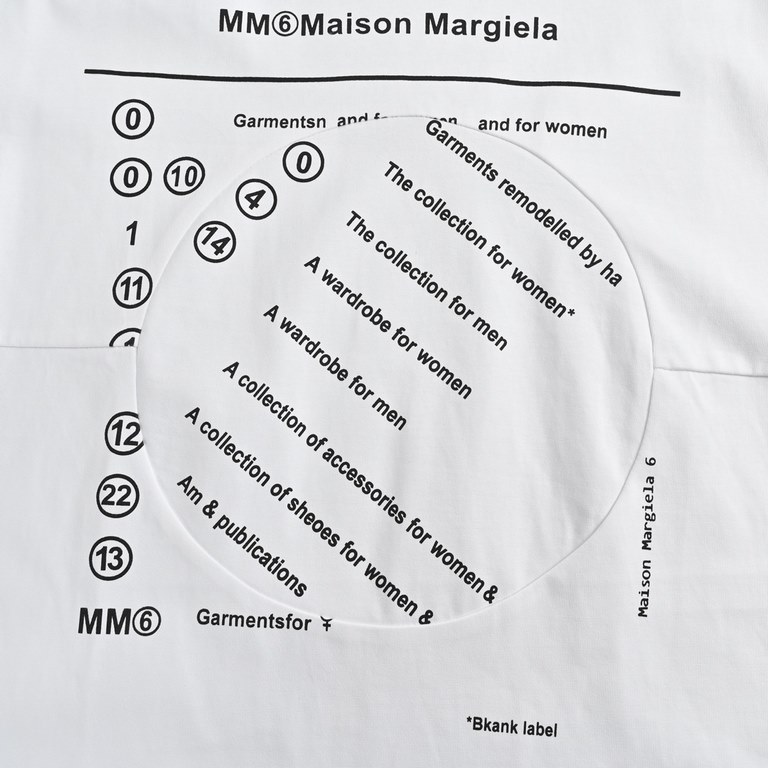 Martin MargielaMargiela 23ss Patchwork Circle Numeric Letter Short SleeveFabric custom weaving and dyeing 280g32 count double yarn fabric, wide neckline thread 300g11 cotton thread.Long wearing not deformed, fabrics from