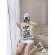 #The upper body effect#GucciSummer new Gucci  Adidas co-branded clover logo letter print round neck short sleeve T-shirt, simple Logo logo exquisite upgrade, feel very comfortable Fashion and personality Super versatile 