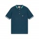 Gucci Gucci 2024FW FallWinter Wool Knit Cotton Blend Polo ShirtNavy blue cotton and wool knit blend, double G embroidery, gold tone buttons, polo collar, dolman sleeves, patch pockets, striped ribbed piping, button plack