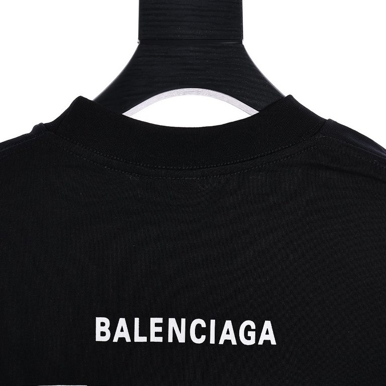 Balenciaga Balenciaga BLCG 24SS Blue and Yellow Charity QR Code Print Short Sleeve T-ShirtHigh-quality version of the Balenciaga Balenciaga blue and yellow charity QR code model. Imported gel paste printing.270g double y