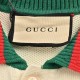 GucciGucci 24ss Double G Embroidered Knit Polo Chest Short SleeveIvory cotton jersey, red and blue appliqué, interlocking double G embroidered appliqué, webbed lapel, button front, dolman sleeves, ribbed pipingIvory colo