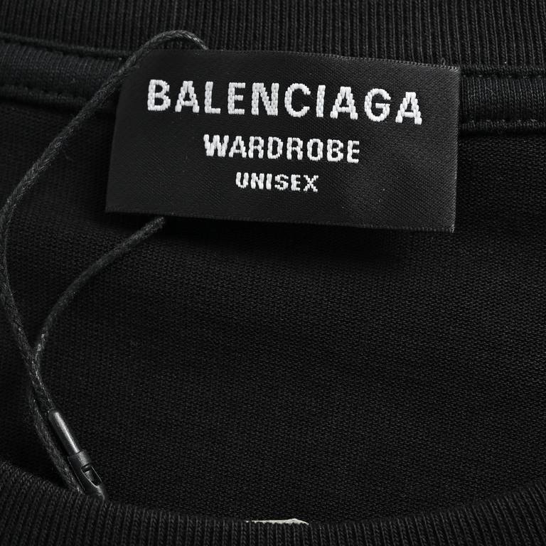 BalenciagaParis 23ss Embroidered Coke Embossed Rubber Stripe Short SleeveBrand new fabrics and car line process, customized special fabrics, the whole process is fixed weaving and dyeing, special color never taboo ready-