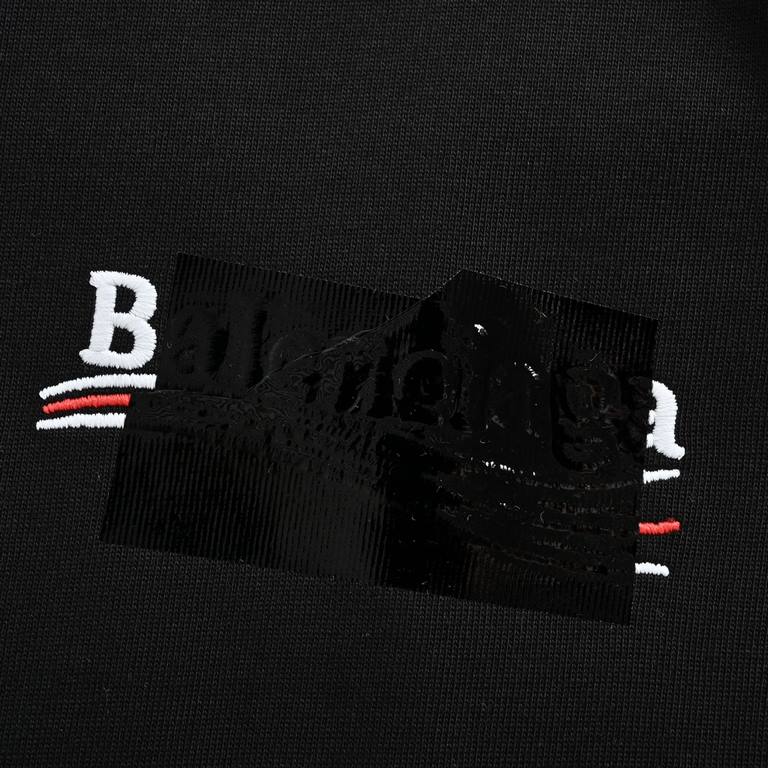 BalenciagaParis 23ss Embroidered Coke Embossed Rubber Stripe Short SleeveBrand new fabrics and car line process, customized special fabrics, the whole process is fixed weaving and dyeing, special color never taboo ready-