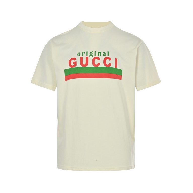 GucciGucci Classic Red and Green Letter Print Short SleevePrinting printing material using safe and environmentally friendly non-toxic baby certified foam material; printing outline clear and clean, with the texture of t