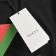 GucciGucci 23ss Red and Green Lightning Print Short Sleeve32 double yarn fabric weight 220 grams of cotton textile density high drape good not easy to deform the thick sense of weaving coupled with tight spinning process