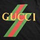 GucciGucci 23ss Red and Green Lightning Print Short Sleeve32 double yarn fabric weight 220 grams of cotton textile density high drape good not easy to deform the thick sense of weaving coupled with tight spinning process