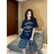 #The upper body effect#GucciSummer new, 1921 twist letters logo print round neck short sleeve T-shirt, made of customized 250G 32S double yarn long-staple cotton skin comfortable texture, full of three-dimensional, perfe