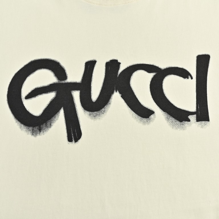 GucciGucci 23ss graffiti letters print short sleeveSpring and summer new letters printed round neck short sleeve High-end quality exclusive customized using 280 grams of fixed weaving and dyeing high gram weight cotton f