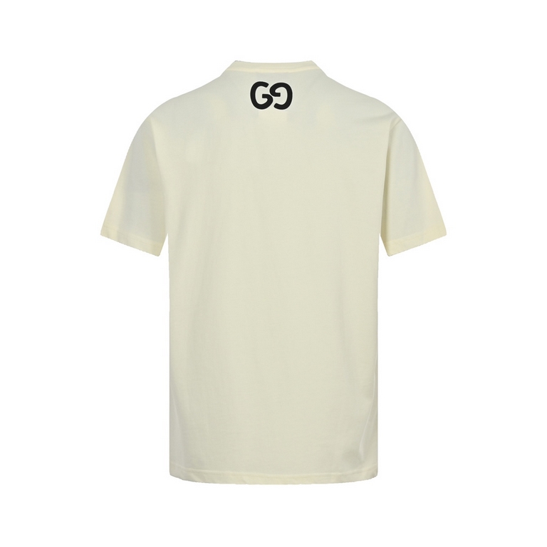 GucciGucci 23ss graffiti letters print short sleeveSpring and summer new letters printed round neck short sleeve High-end quality exclusive customized using 280 grams of fixed weaving and dyeing high gram weight cotton f