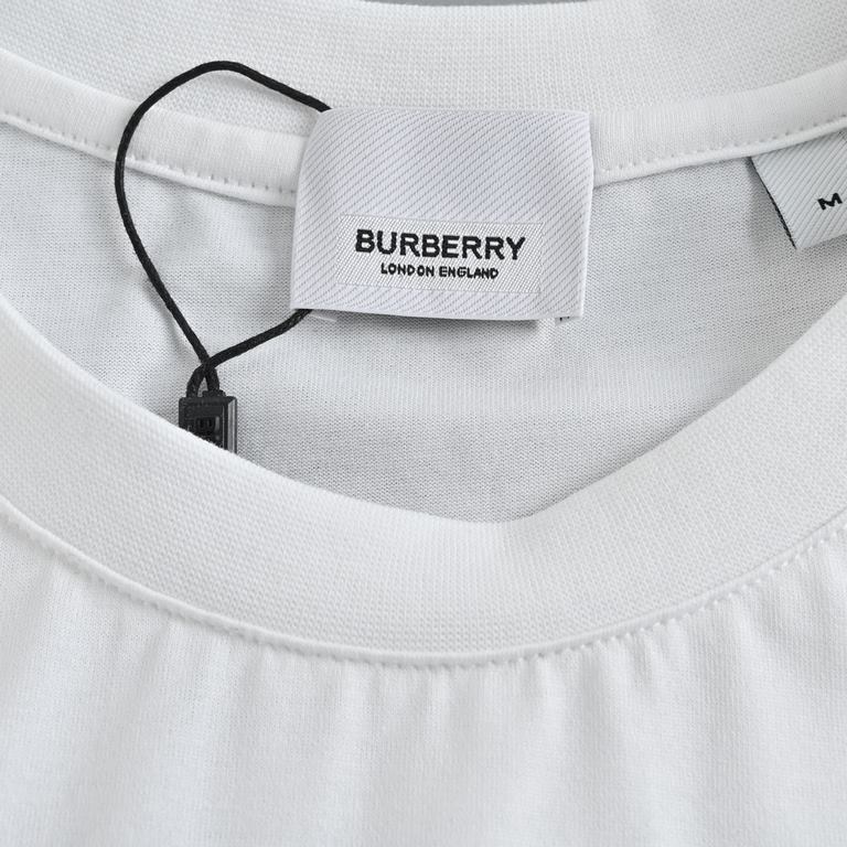 BurberryBurberry classic chest embossed TB letters short sleeveFabric for 60s double stranded double yarn 100% cotton fabrics printing using pearl pulp imported from Japan first bottoming and then printing color and then