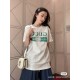 #The upper body effect#GucciSummer New G lipstick print round neck short sleeve T-shirt Heavyweight cotton fabric material High-weight with shaping effect Good moisture absorption and breathability Skin-friendly and comf