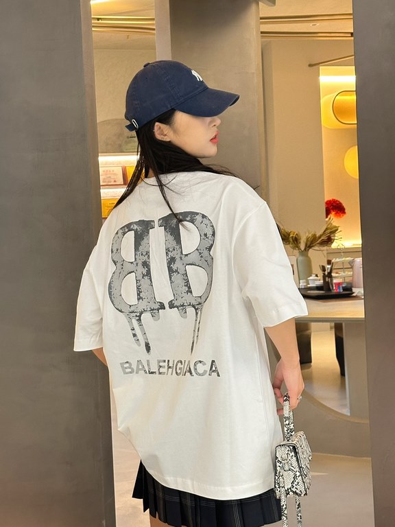 #Balenciaga  Balenciaga 24ss Mottled Double B Print Short Sleeve Upper