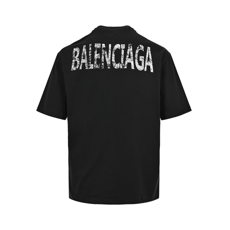 BalenciagaParisian 24ss Mottled Aged Monogram Print Short SleevePrinted material is made of safe and environmentally friendly non-toxic baby certified foam; the print outline is clear and clean, with the texture of the C