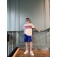 #Gucci  Gucci 23ss Double G Interlocking Striped Print Short Sleeve Up