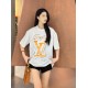 #Louis VuittonLouis Vuitton 24ss Hand Painted Graffiti Large Letter Print Short Sleeve Up