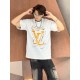 #Louis VuittonLouis Vuitton 24ss Hand Painted Graffiti Large Letter Print Short Sleeve Up