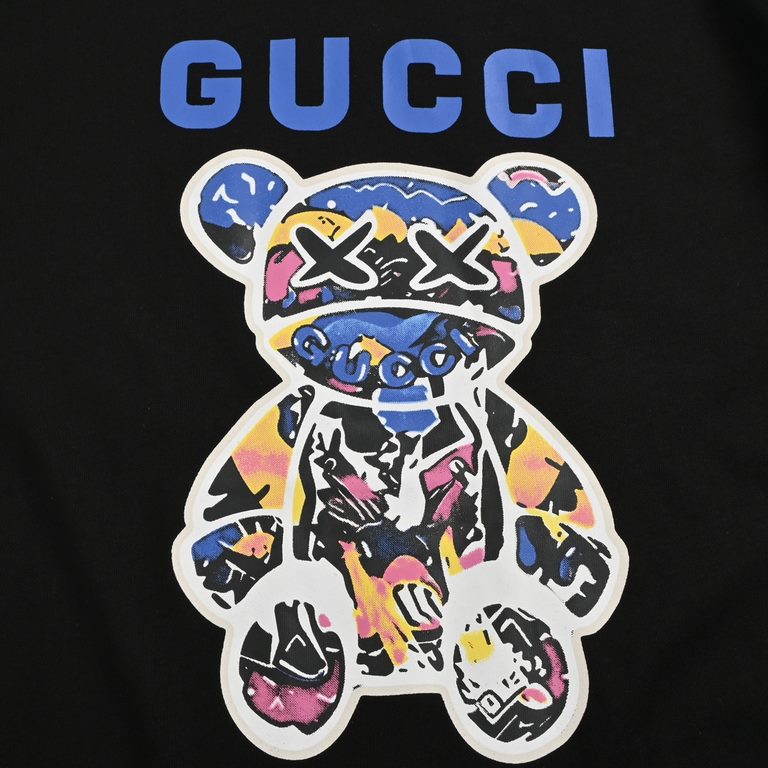 Gucci  Gucci 24ss Graffiti Bear Printed Short SleeveGucciGucci 24ss Graffiti Bear Print Short SleeveSynchronization of the official website, counter cotton fabric! Skin comfortable, durable and good to wear, classic simp