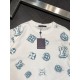 LV Louis Vuitton Exclusive new original single men's casual short sleeve high-end customized high version of the fashion versatile explosive models     imported fabrics logo pattern design on the chest feel ultra-soft an