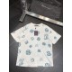 LV Louis Vuitton Exclusive new original single men's casual short sleeve high-end customized high version of the fashion versatile explosive models     imported fabrics logo pattern design on the chest feel ultra-soft an