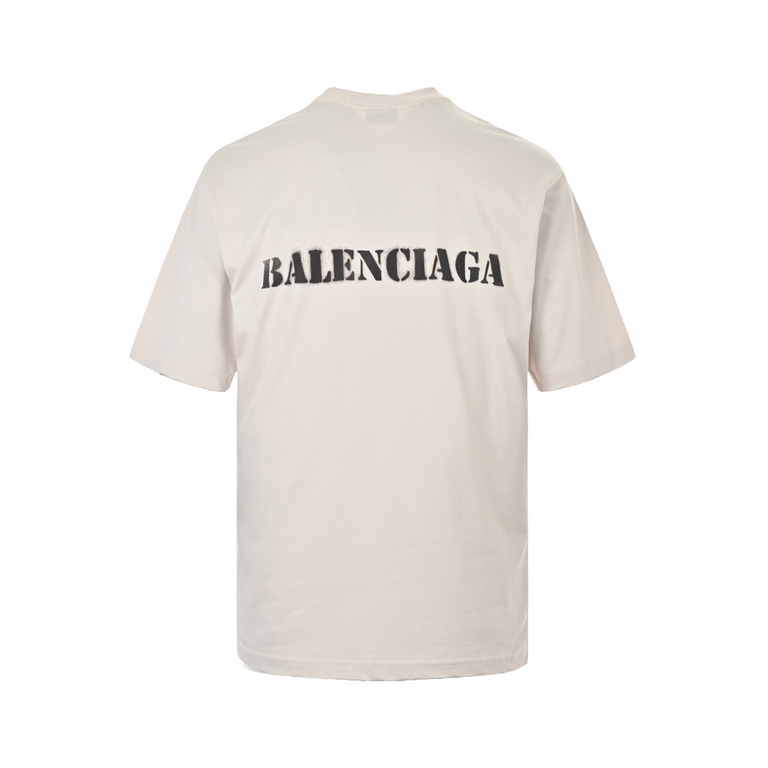 BalenciagaBalenciaga 24ss Blurred Letter Print Short SleeveFabric 16-count selected cotton, grams 245gThread 21s fine cotton pull-frame 11 thread weight 300gCraftsmanship elliptical machine white foam spray printing proc