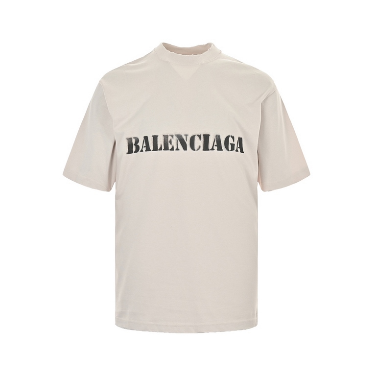 BalenciagaBalenciaga 24ss Blurred Letter Print Short SleeveFabric 16-count selected cotton, grams 245gThread 21s fine cotton pull-frame 11 thread weight 300gCraftsmanship elliptical machine white foam spray printing proc