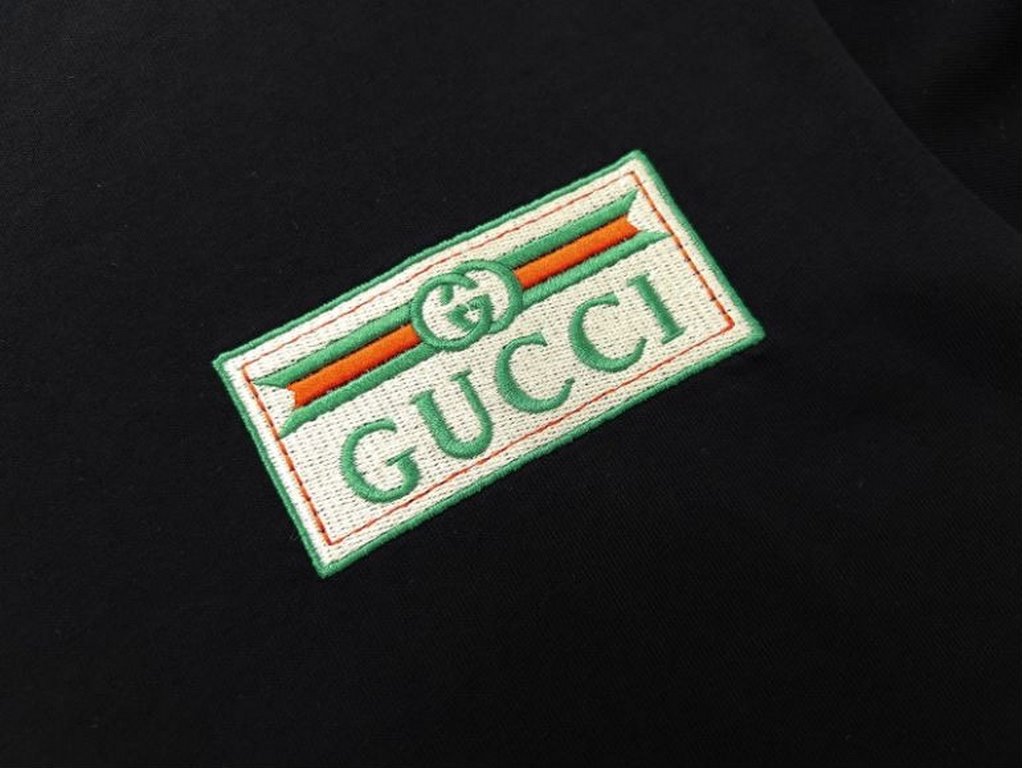 GUCCI Gucci 2024 spring and summer new classic embroidery letters logo short sleeve T-shirtExclusive network first Hundreds of models with perfect detailing260 grams of brand-name cotton fabricVery delicateOriginal fabri