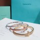 Full diamond version   Tiffany Tiffany 2020 T1 Series Wide Version Half Diamond Bracelet Exclusive first high-end customized Goddess with the same model Designed to highlight the delicate elegance, low-key bloom confiden