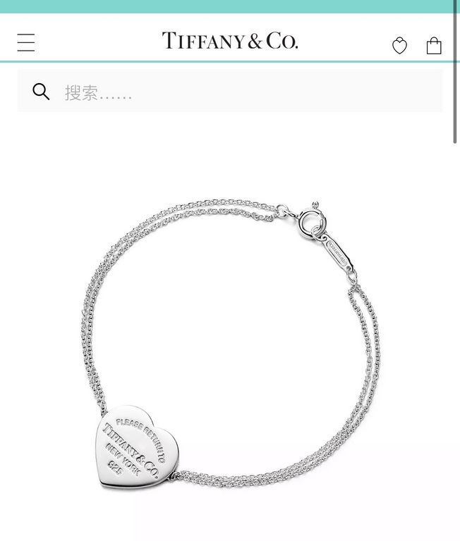 B755  Tiffany Tiffany new heart double layer bracelet classic hundred match counter new hundred match single product genuine synchronization S925 sterling silver material plating imitation gold actual shot exquisite craf