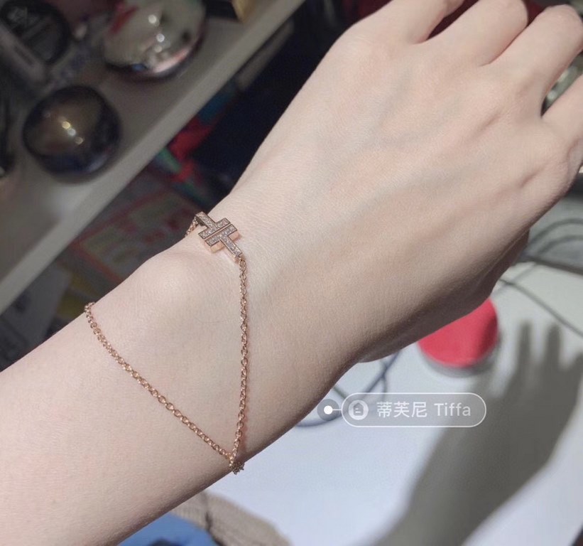 【Order level】tiff Tiffany smiley   double T double bracelet can be used as a necklace a variety of ways to wear  delicate and elegant models invincible good-looking style high-end customization of the original 925 sterli