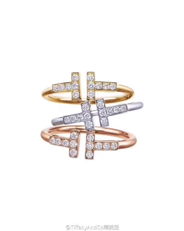 Tiffany Double T Ring Polished - Full DiamondsPrivate chat for large quantities    Tifny Jewelry Ring CollectionTiffany's new 'Tiffany T' collection, a newly designed collection for 2017, is clean and tense.With the init