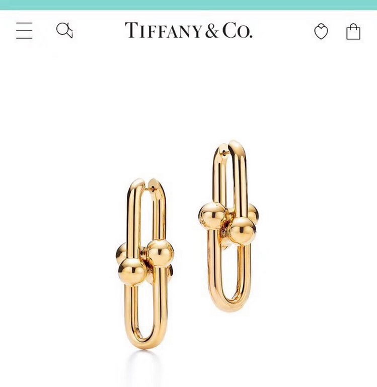 Tiffany Tiffany Hot Hot Joints Double Chain Stud Earrings A must-have, can be worn as a single ring, ultra-fine craftsmanship, plated in 18k rose gold.