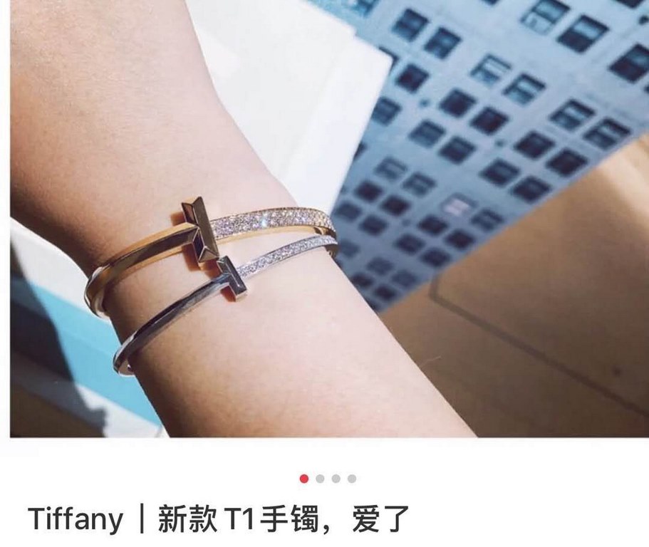 Tiff Tiffany 2020 T1 Series Fine Edition Single Side Diamond Bracelet Tiffany Double T Bracelet   Exclusive Premiere High-end Customized Goddess Model Designed to highlight the delicate elegance and understated blossom o