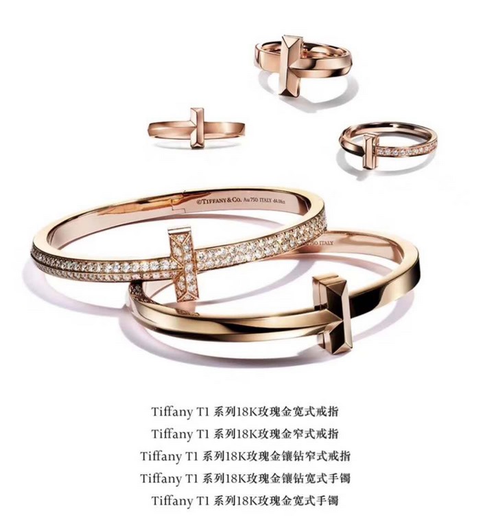 Tiff Tiffany 2020 T1 Series Glossy Bracelet Tiffany Double T Bracelet   Exclusive Premiere High-end Customized Goddesses The same model Designed to show off the delicate elegance and understated blossoming of self-confid