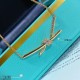 V gold material . ZP open version, Tiffany CNC hand set diamond T rope knot necklace   The intertwined ends are a powerful symbol of emotional connection. Elegant temperament models, cost-effective super high The highest