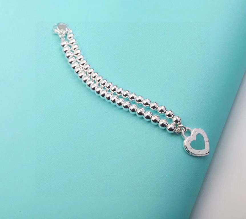 [Replacement level] tiff Tiffany   Peach Heart Blue Enamel Heart Tag Bracelet Classic Hundred Newest   Single Genuine Synchronized 925 Sterling Silver Built by Actual Photographs Exquisite Craftsmanship   Popular Tiffany