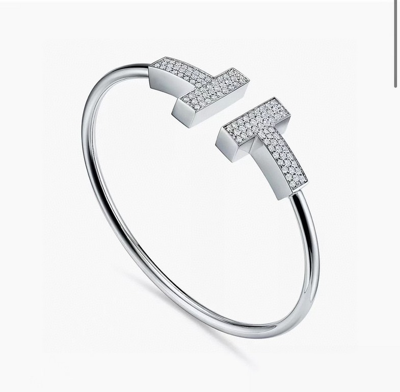 Tiffany New Wide Large Double T Full Diamonds Bracelet #TiffanyT# Series, One to One Craftsmanship S925 Sterling Silver High-end Customization Original Micro-setting Craft The vibrant energy of New York is brought togeth