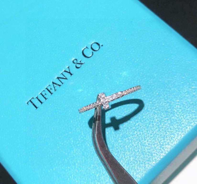 Owner's Grade full diamonds full circle buling buling  tiff tiffany the hottest t family single t ring   streamline ring aka small cross diamond ring high end customized 925 sterling silver setting perfect for single and