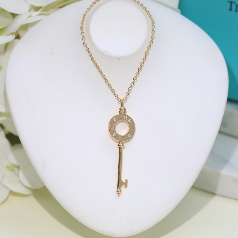 New   TIFFANY Tiffany Key Necklace   S925 Sterling Silver Precision version With logo  [925] Chain Length 45cm Adjustable      Tiffany