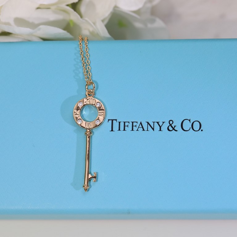 New   TIFFANY Tiffany Key Necklace   S925 Sterling Silver Precision version With logo  [925] Chain Length 45cm Adjustable      Tiffany