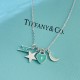 SpotC297  Tiffany Tiffany new heart sign star lightning crescent classic elements necklace classic match counter new match single genuine synchronization counter consistent S925 sterling silver to create real shot exquis