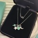 SpotC297  Tiffany Tiffany new heart sign star lightning crescent classic elements necklace classic match counter new match single genuine synchronization counter consistent S925 sterling silver to create real shot exquis