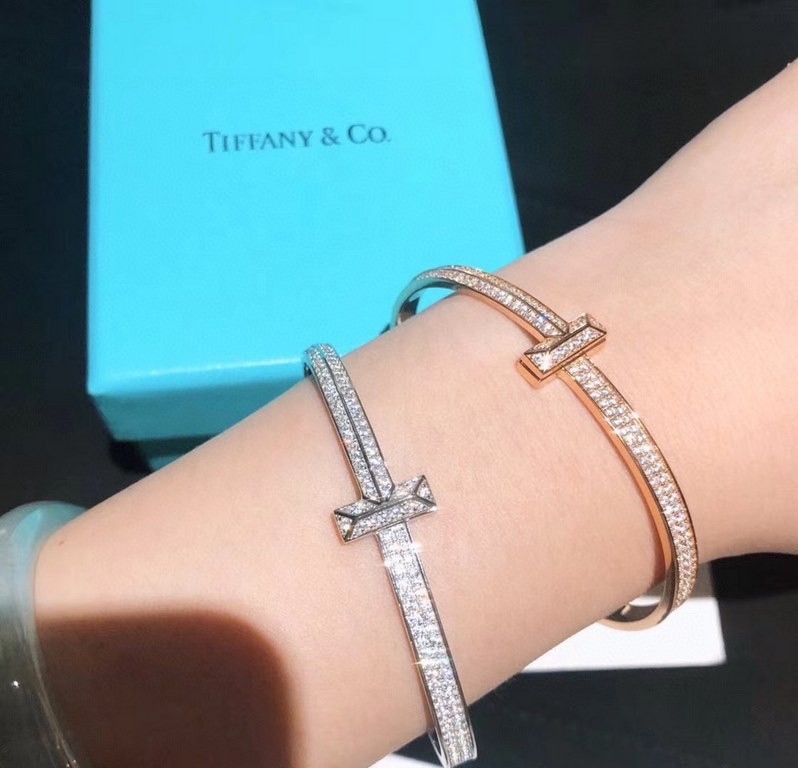 Tiff Tiffany T1 Series Full Diamonds Bracelet Exclusive Premiere High-end customized Goddess same model Designed to highlight the exquisite elegance and understated bloom confidence Very delicate and eye-catching. Origin