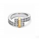 Tiffany   models Tiffany 23C new row of diamonds two-tone ring simple atmosphere versatile non-fading non-allergic body S925 sterling silver material plating thick gold fashionable timeless models trendy single color pla