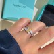 Tiffany   models Tiffany 23C new row of diamonds two-tone ring simple atmosphere versatile non-fading non-allergic body S925 sterling silver material plating thick gold fashionable timeless models trendy single color pla